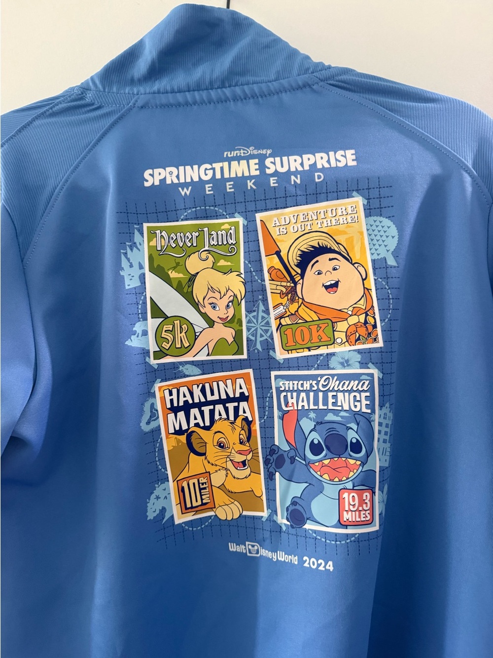 RunDisney women’s Light Blue Zip-Up jacket Springtime Surprise 2024